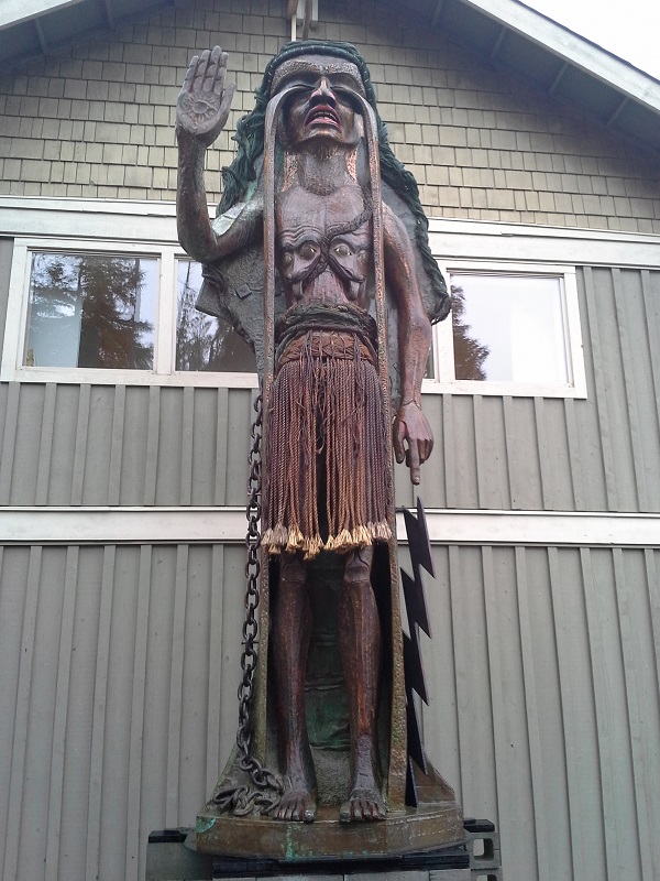 Weeping Cedar Woman at the Tofino Community Centre.