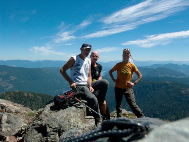 And here are the three of us - a quick pose on the summit before heading back down!